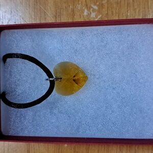 Toasted Almond Crystal Heart Necklace